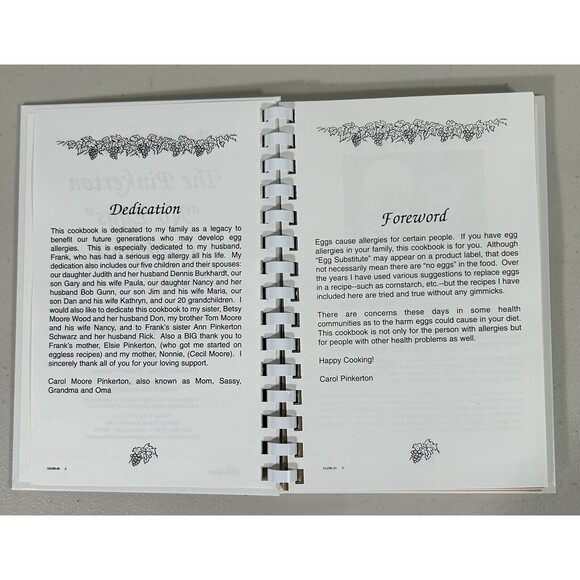 The Pinkerton No Eggs Cookbook Survival Recipes - Spiral Bound Alaska Allergies - Picture 5 of 8